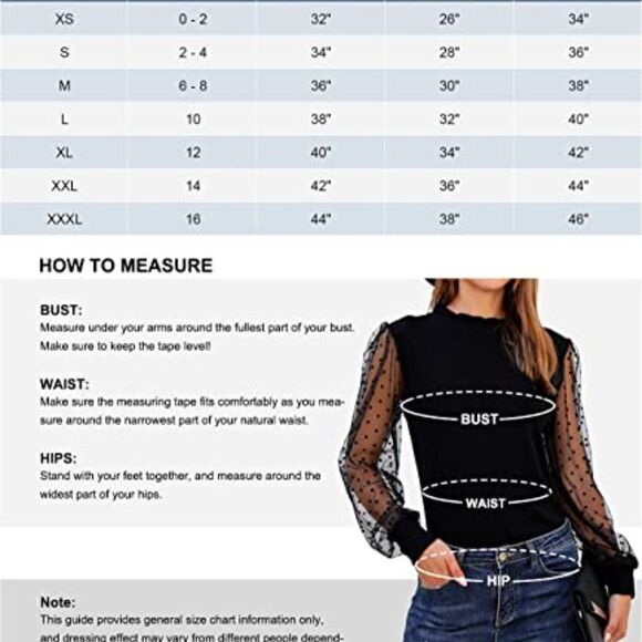 Blooming Jelly Womens Mock Neck Tops Mesh Long Sleeve Shirts Polka Dot Ruffle - Picture 5 of 5
